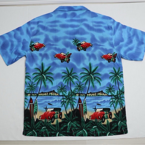 Pacific Co. Summer Casual Hawaiian Men’s XL Volkswagen Bug Button Up Shirt - Picture 8 of 10
